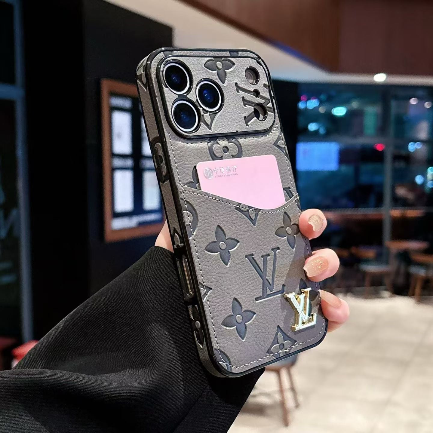 Distressed Heritage Leather Cover with Card Holder For iPhone 12-17