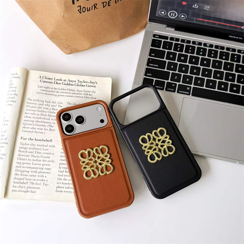 Luxury Leather Emblem iPhone Case | Premium Protection & Style