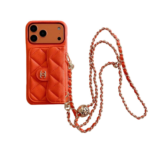 Genuine Leather Wallet Leather Crossbody Bag Phone Case For iPhone 12-17