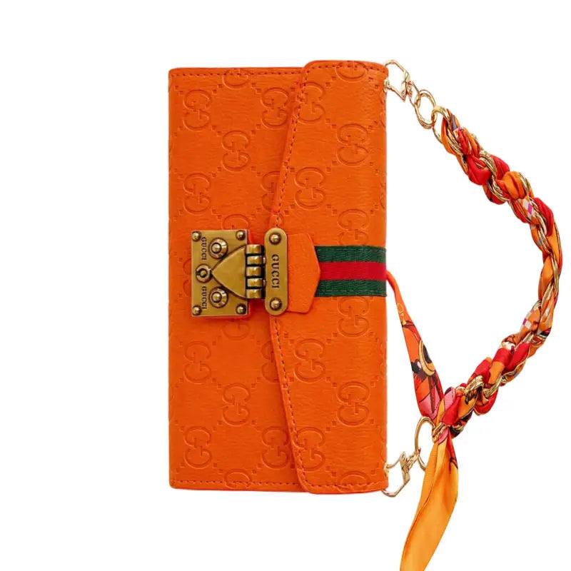 Leather Wallet with Scarf Strap For iPhone 12-18 Pro & Pro Max