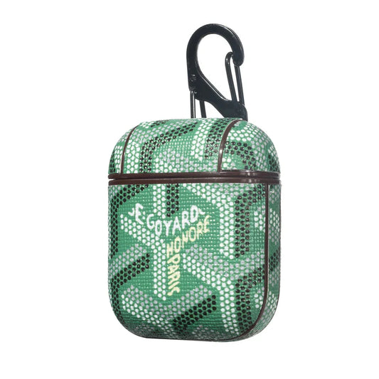 Luxury Green GYD Monogram AirPods Case - Premium Leather Style Protection