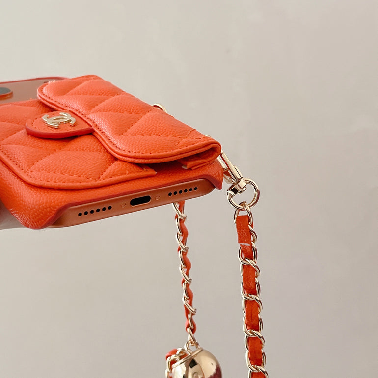 Genuine Leather Wallet Leather Crossbody Bag Phone Case For iPhone 12-17