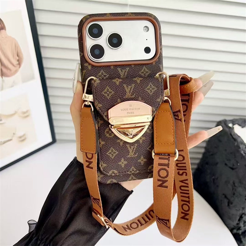 LV Luxury Phone Case with Strape For iPhone 17/ 16/ 15/ 14