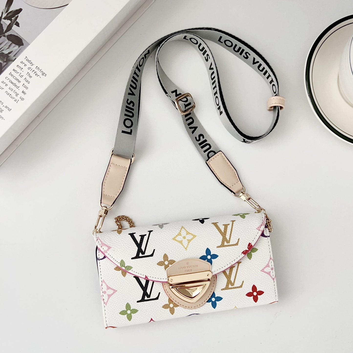 Crossbody Wallet Bag LV Style Case for iPhone 12-17 Series