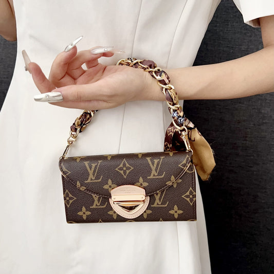 Crossbody Wallet Bag LV Style Case for iPhone 12-17 Series