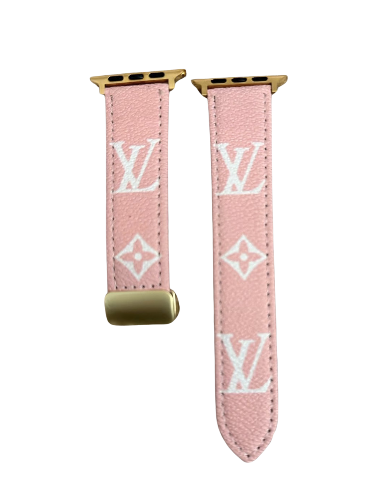 PINK LEATHER CANVAS LUXURY APPLE WATCH STRAP Roxy New 2