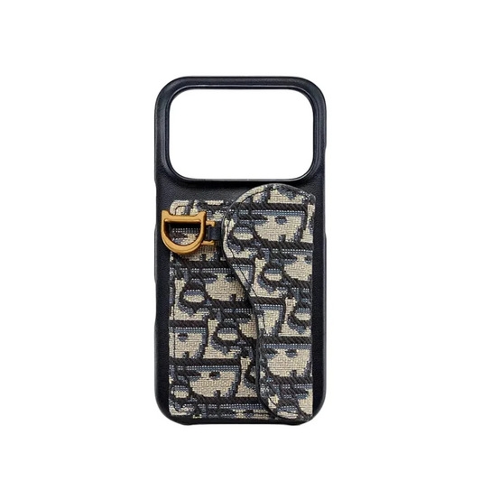 Dior Leather Phone Case with Card Holder for iPhone 13-18 Pro & Pro Max