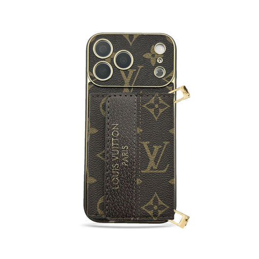 Luxury Lv Leather Phone Case with Wallet for iPhone 13-18 Pro & Pro Max