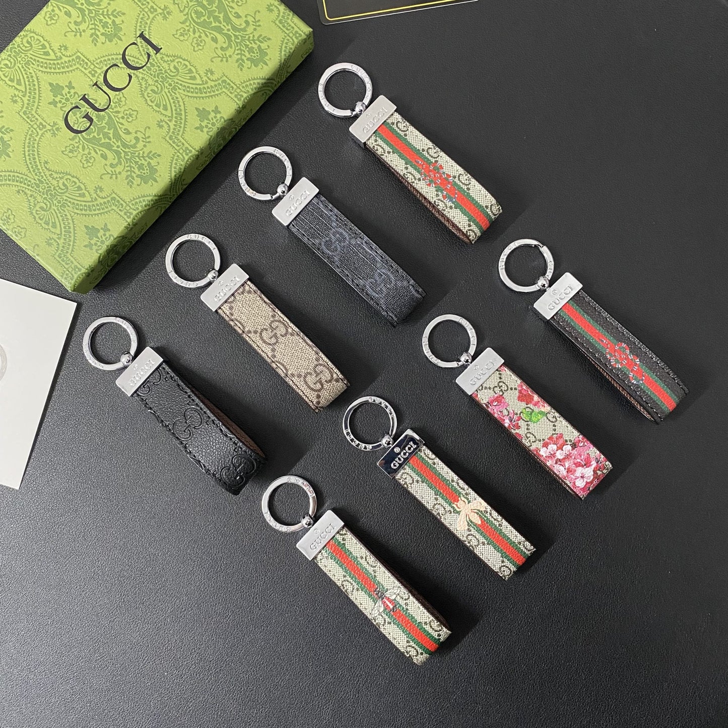 Leather GG Key Holder Bag Charm