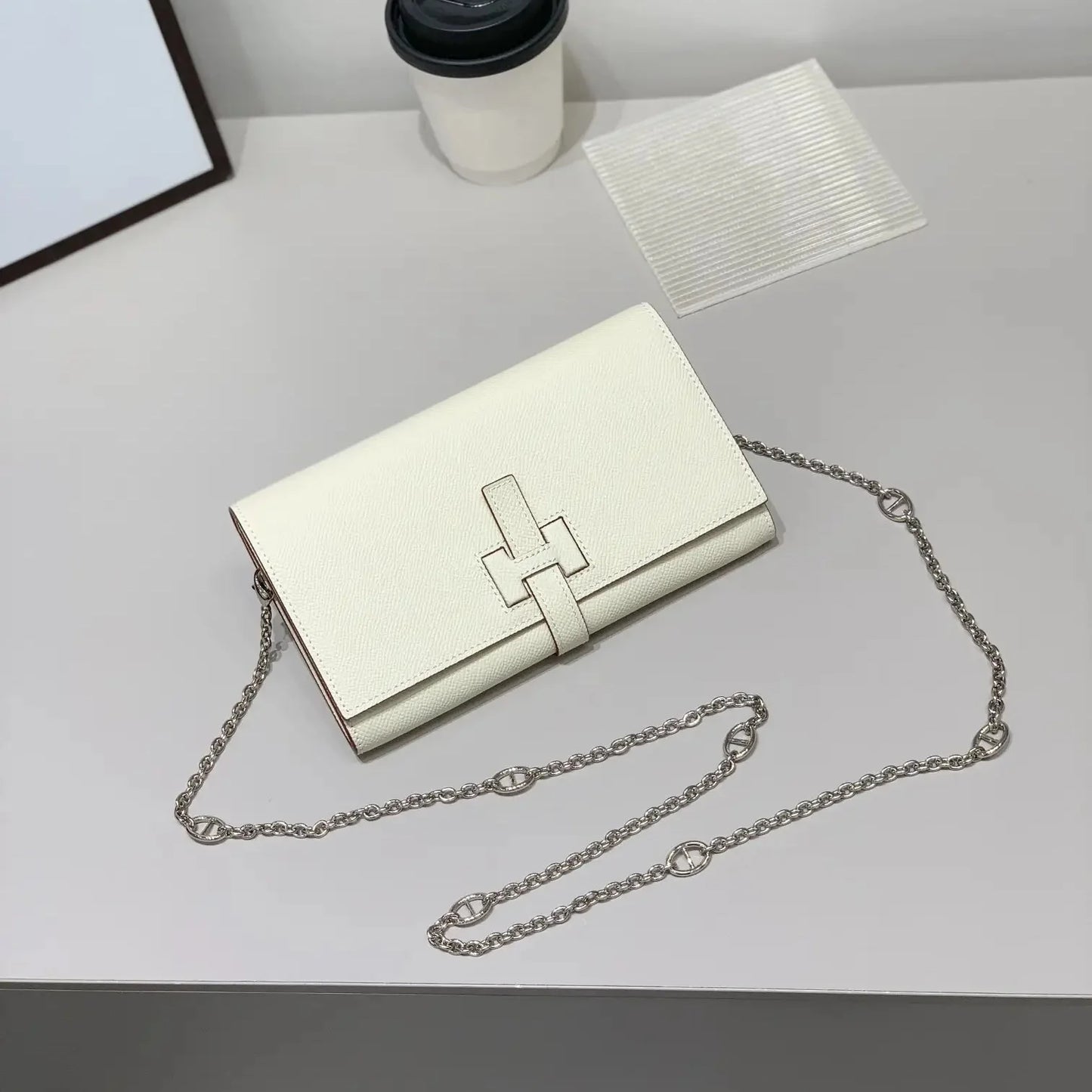 Luxury Hermes Wallet with Chain