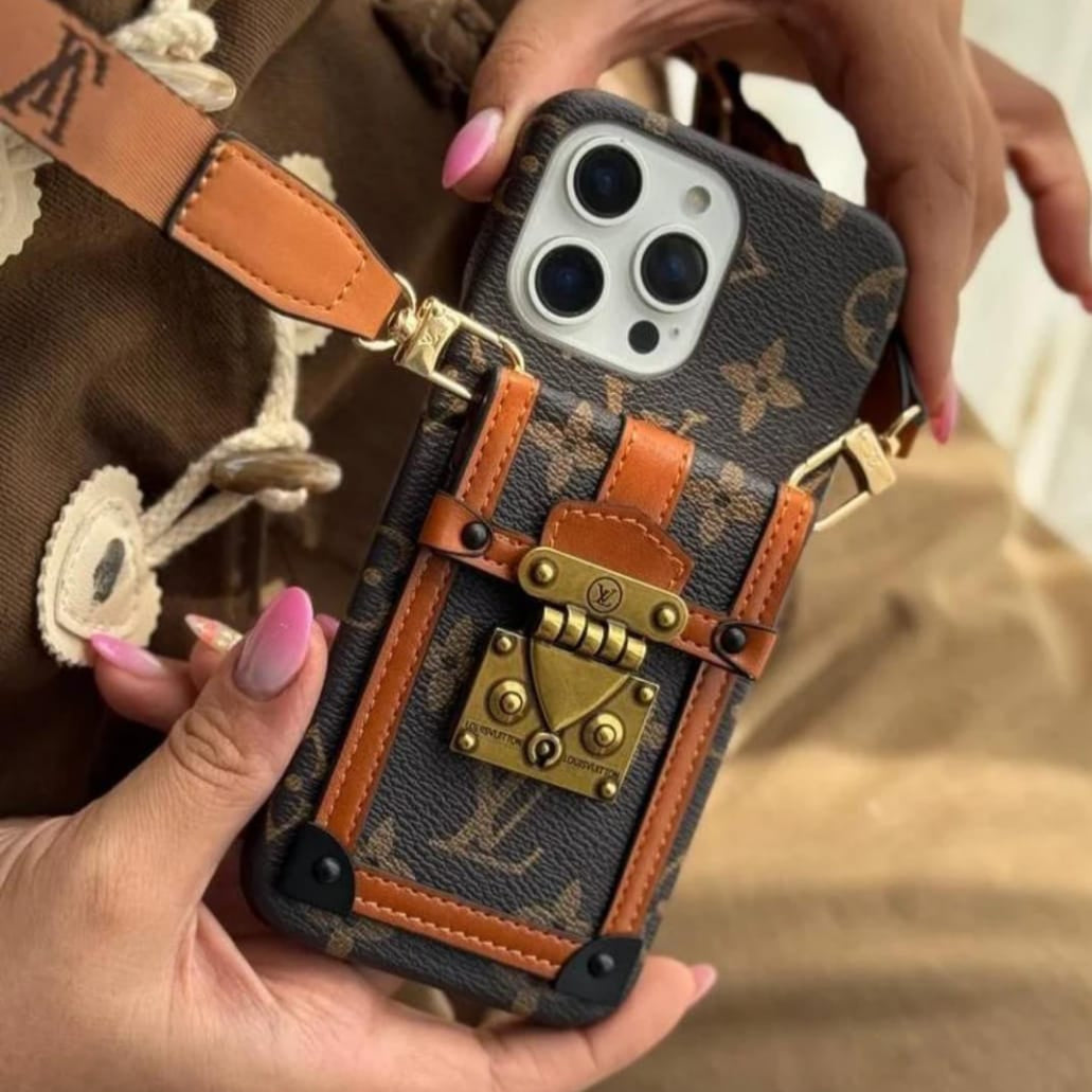 Canvas Leather Wallet Card Holder Crossbody iPhone Case theroxymob