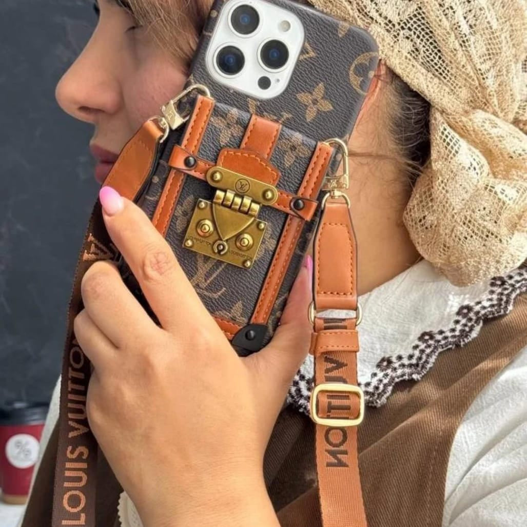 Canvas Leather Wallet Card Holder Crossbody iPhone Case theroxymob