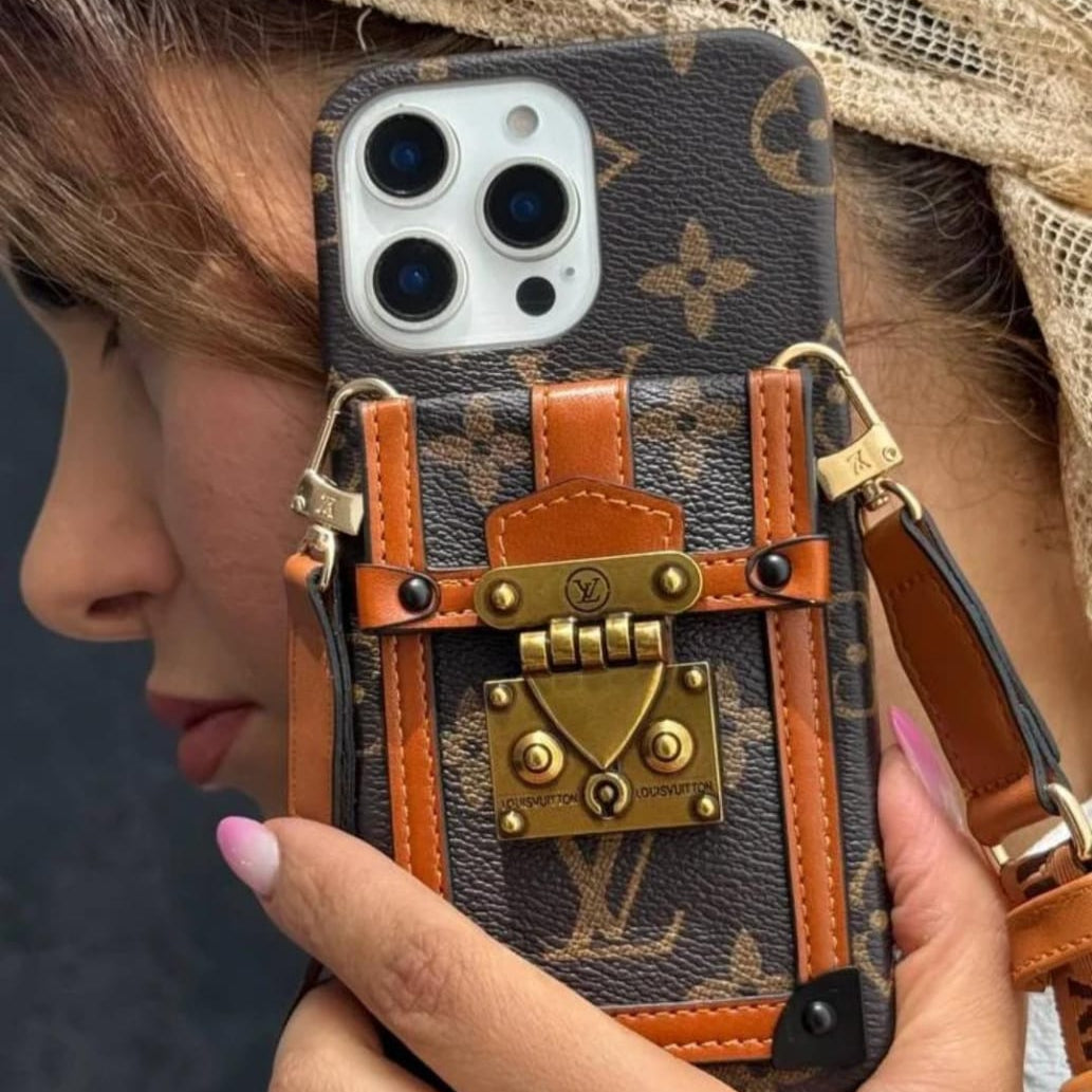 Canvas Leather Wallet Card Holder Crossbody iPhone Case theroxymob