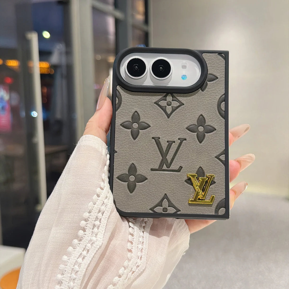 Luxury Louis Vuitton Embossed Floral Monogram Case for iPhone Duo
