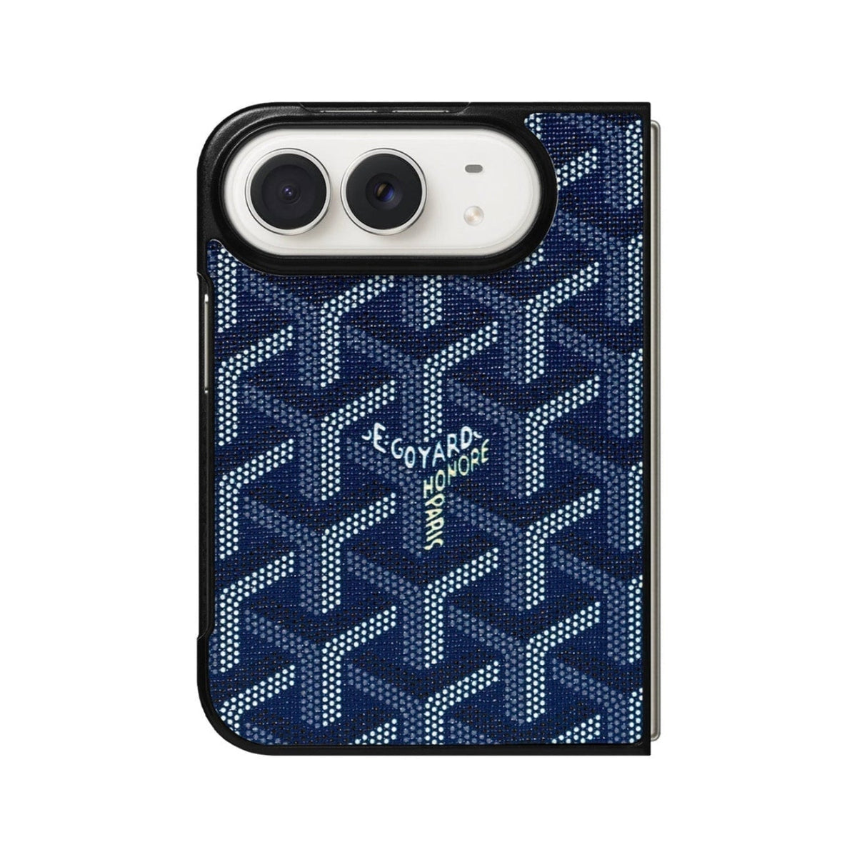 Luxury GYD Monogram Case Logo Blue for iPhone Duo