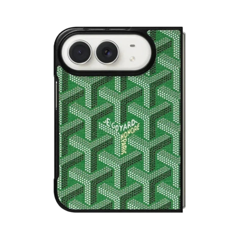 Luxury GYD Monogram Case Logo Green for iPhone Duo