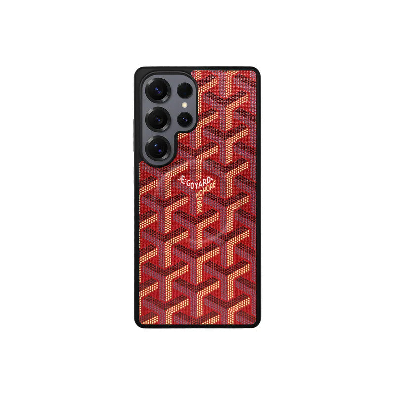 Premium Red GYD-Style Pattern with Magsafe Option for Samsung S22-S26 Series