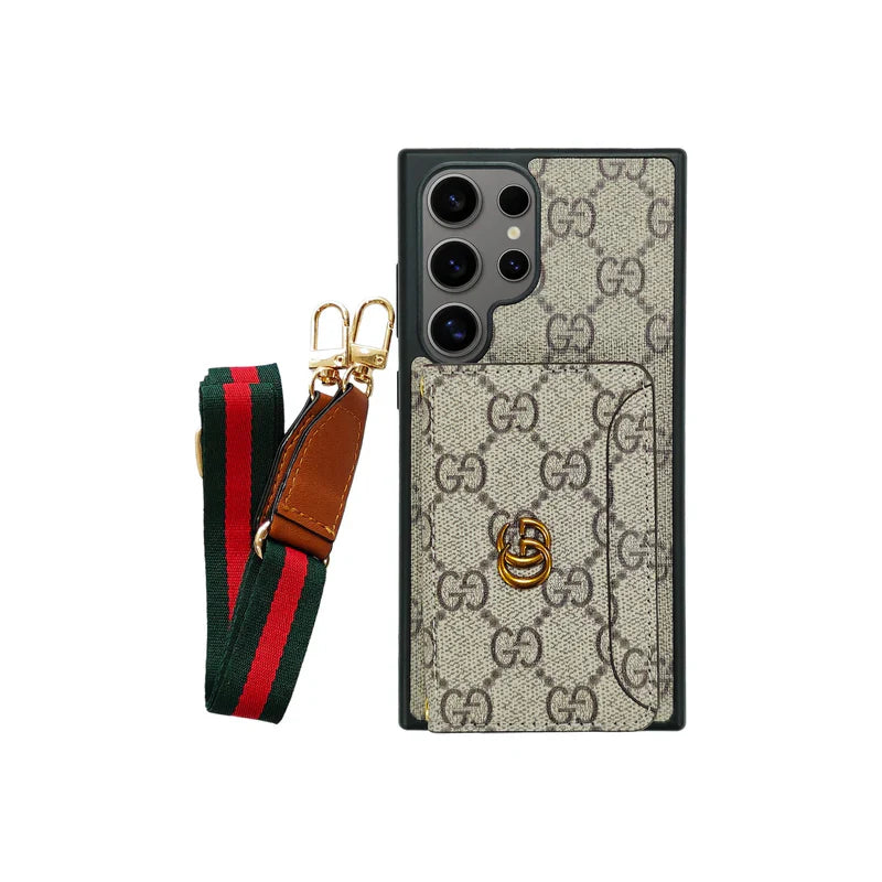Luxury Heritage Wallet Phone Case & Strap for Samsung S22-S26 Series