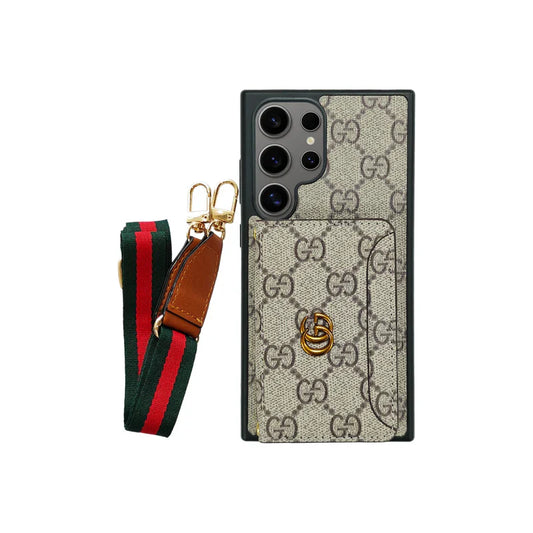 Luxury Heritage Wallet Phone Case & Strap for Samsung S22-S26 Series
