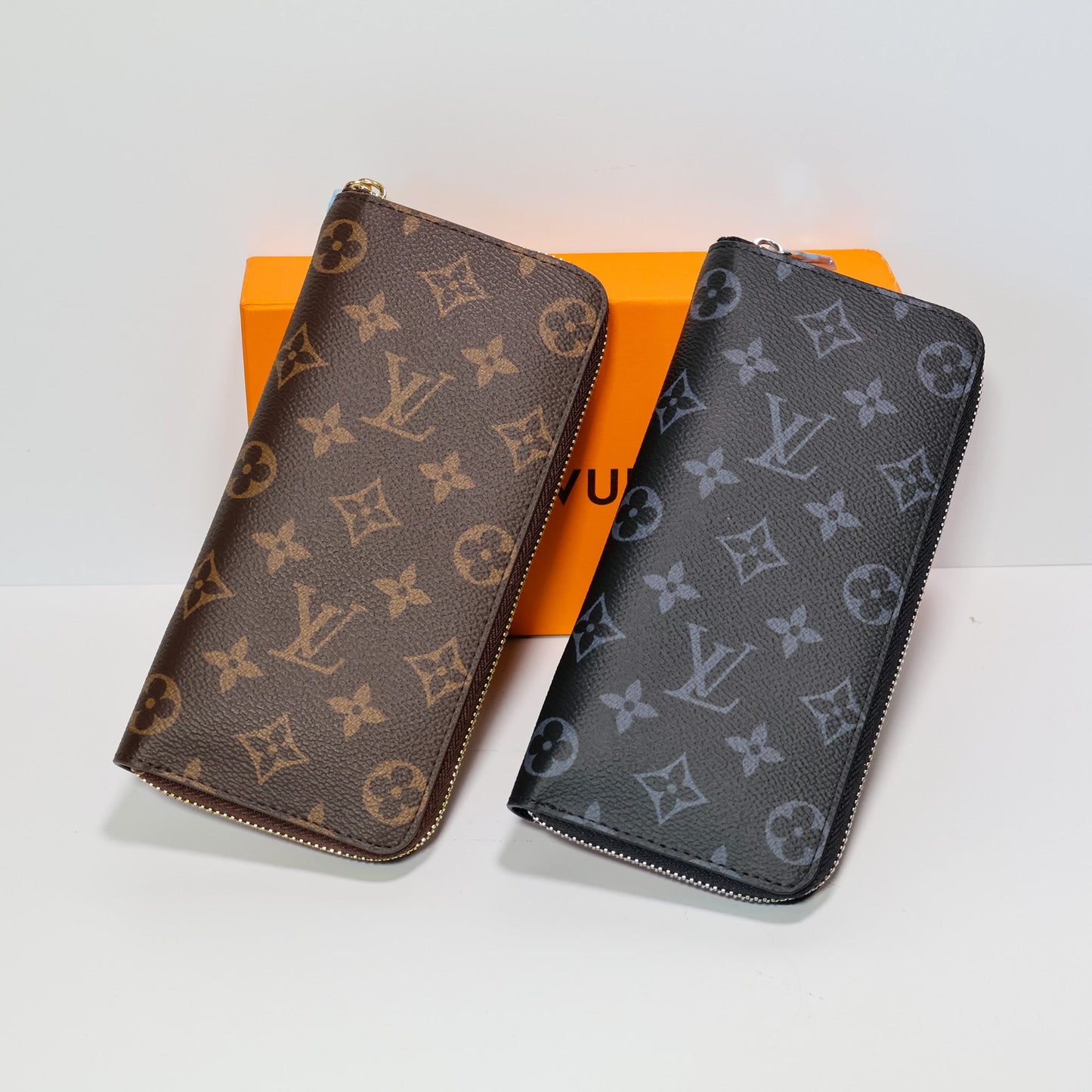 Luxury Louis Vuitton Monogram Long Wallet Zipper Closure