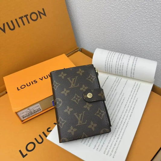 Luxury Brand Wallet Brown Monogram Card Holder with Zipper
