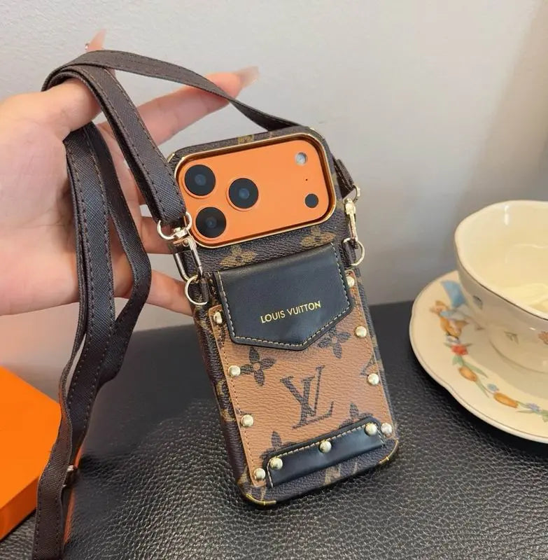 Luxury Phone Case with Strap For iPhone 12-17