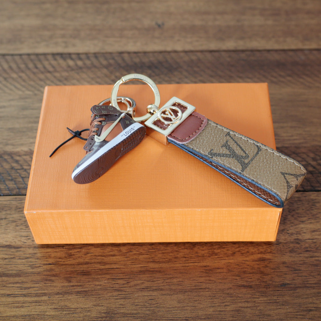 Loui Vuitton Key Chain Dupe Brown Monogram Sneakers