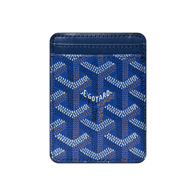  Premium Royal Blue magnetic MagSafe card holder with a luxurious geometric pattern