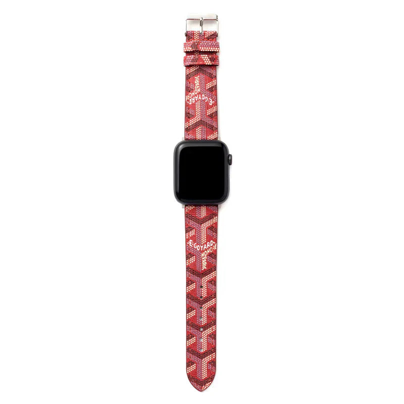 Luxury Red GYD Monogram Watch Strap for Apple Watch
