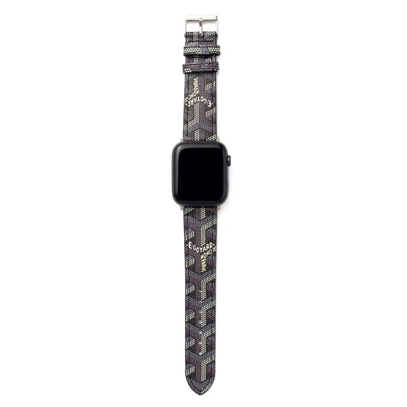 Premium Black GYD Monogram Watch Strap for Apple Watch