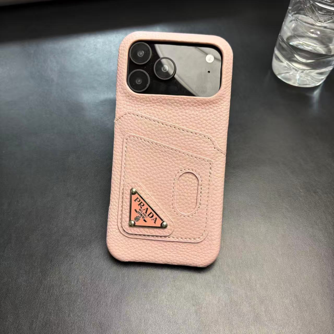 Prada Stylish Case With Card Holder For iPhone 17 / 16 / 15 / 14