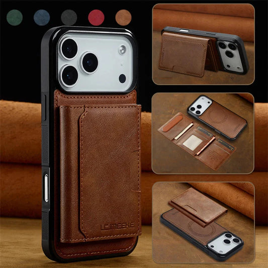 MagSafe Magnetic Flip Leather Phone Case for iPhone 17/ 16/ 15 THEROXYMOB