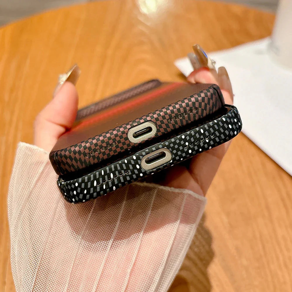 Luxury carbon fibre magsafe charging phone case for iPhone 17/16/15 THEROXYMOB