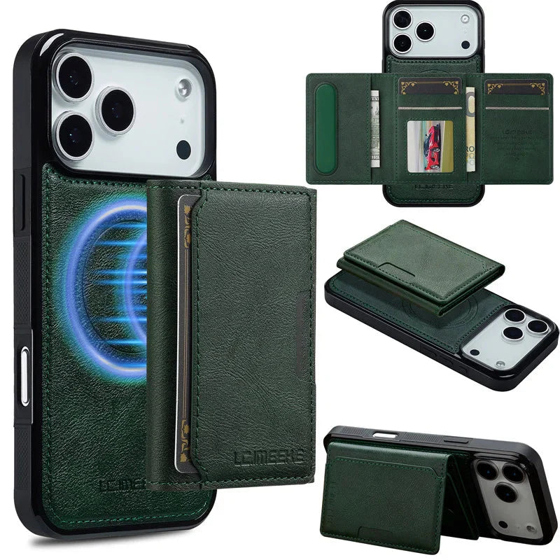 MagSafe Magnetic Flip Leather Phone Case for iPhone 17/ 16/ 15 THEROXYMOB