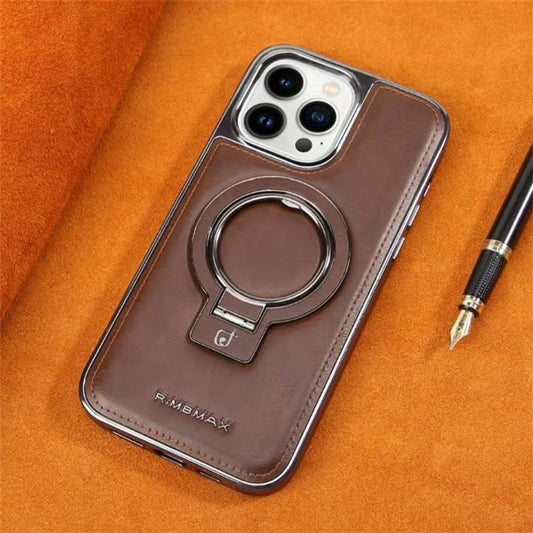 Luxury PU Leather Magsafe Stand Phone Case For iPhone 16 15 14