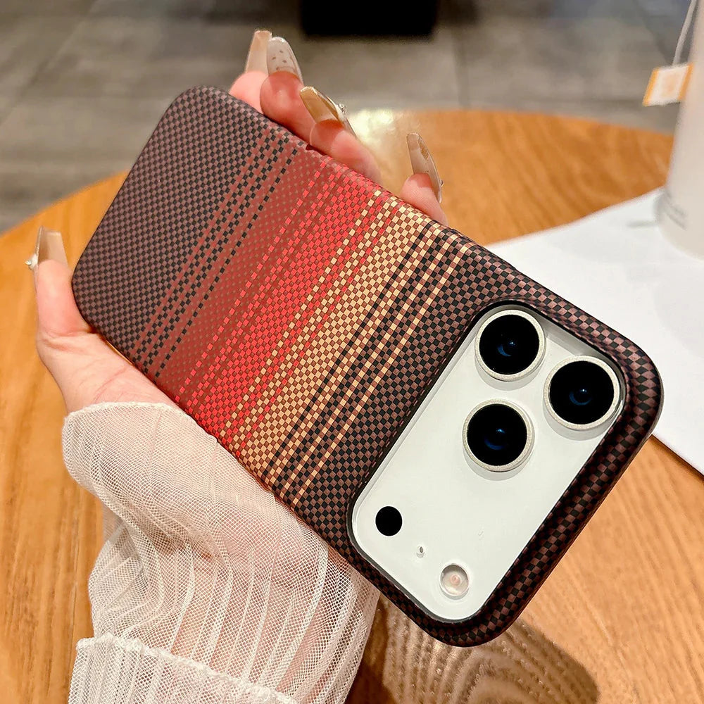 Luxury carbon fibre magsafe charging phone case for iPhone 17/16/15 THEROXYMOB
