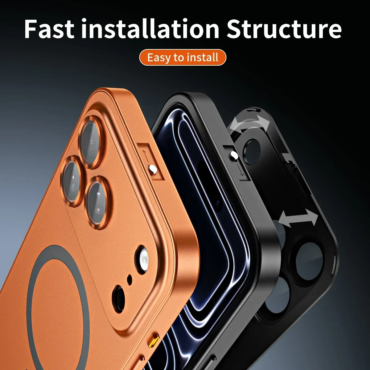 Luxurious Aluminum Magnetic Phone Case Lens Glass Protective For iPhone 12-18 Pro & Pro Max