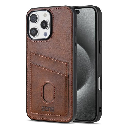 New Retro Leather Back Cards Case For iPhone 16 15 14