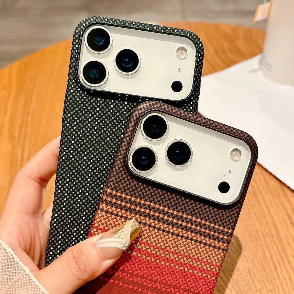 Luxury carbon fibre magsafe charging phone case for iPhone 17/16/15 THEROXYMOB