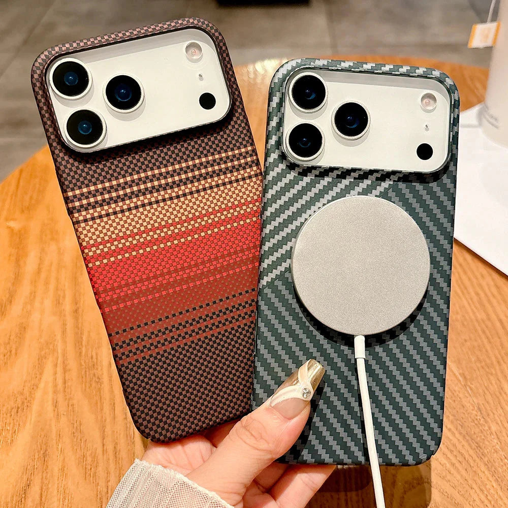 Luxury carbon fibre magsafe charging phone case for iPhone 17/16/15 THEROXYMOB