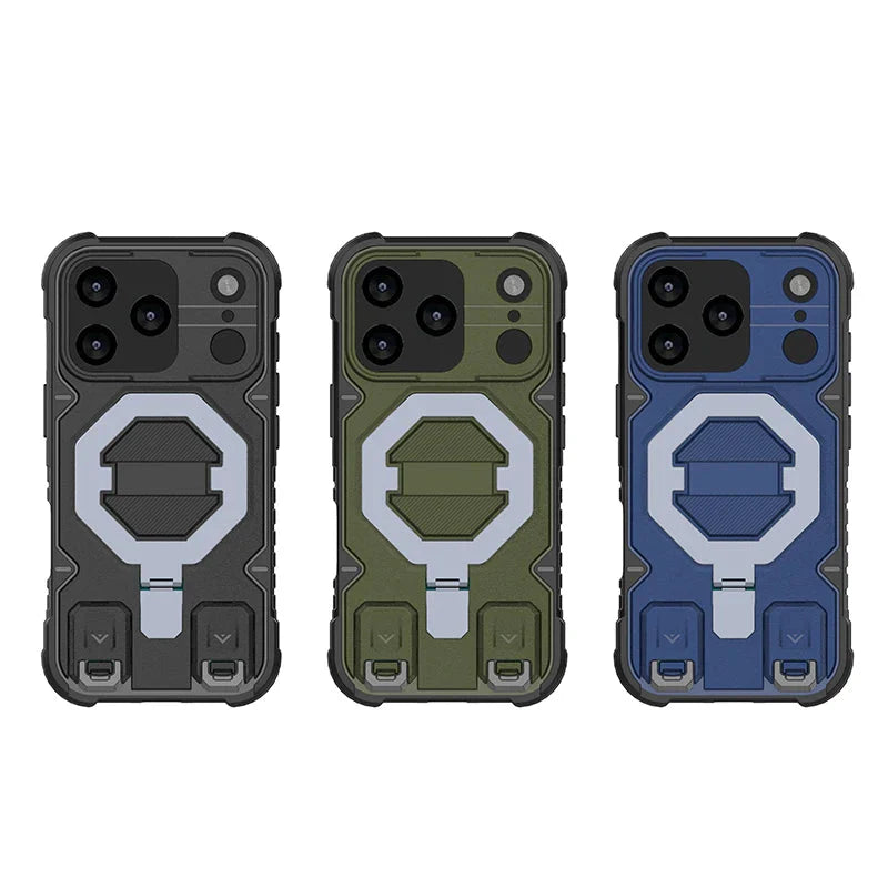Magsafe Magnetic Metal Bracket Phone Case Fall prevention Lanyard Back Cover For iPhone17 /16 /15 /14 THEROXYMOB