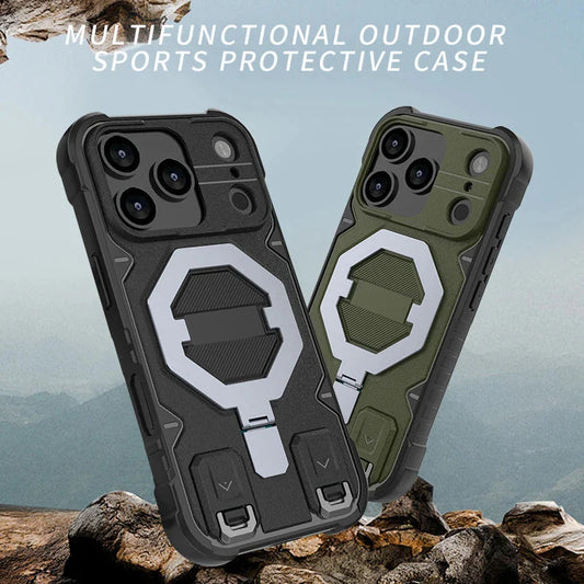 Magsafe Magnetic Metal Bracket Phone Case Fall prevention Lanyard Back Cover For iPhone17 /16 /15 /14 THEROXYMOB