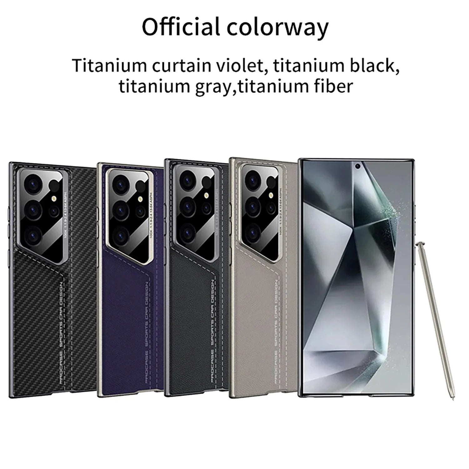Luxury Plain Leather Case Lens Protection For Samsung Galaxy S25 S24 S23 THEROXYMOB
