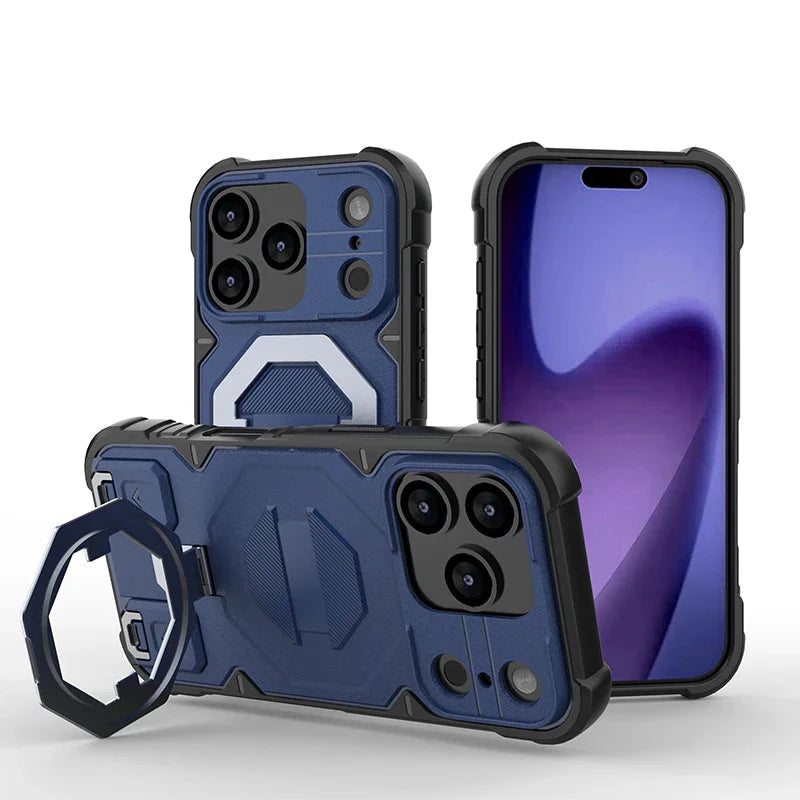 Magsafe Magnetic Metal Bracket Phone Case Fall prevention Lanyard Back Cover For iPhone17 /16 /15 /14 THEROXYMOB