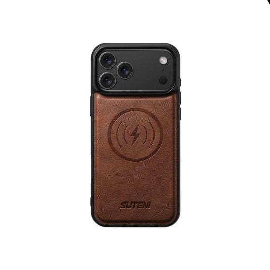 Cowhide Leather Magnetic Phone Case For iPhone 12-18 Pro & Pro Max