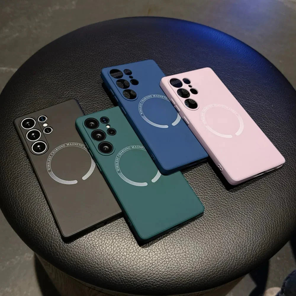 Luxury Silicone Magnetic Magsafe Case For Samsung Galaxy S25 S24 S23 THEROXYMOB