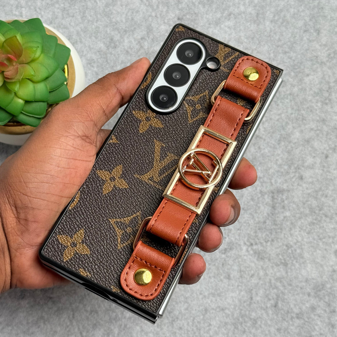 Luxury Brand Strap Holder Case For Samsung Z Fold 7-4