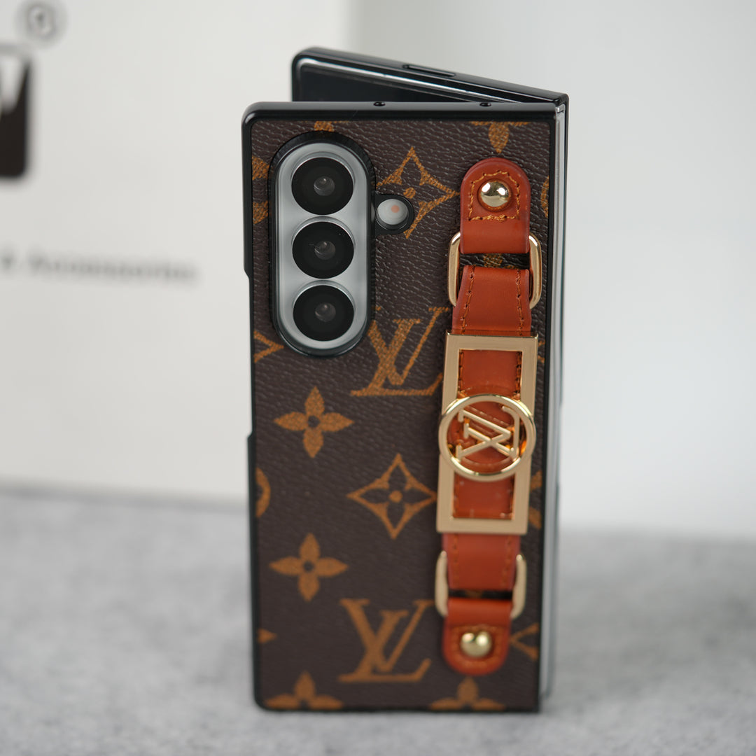 Luxury Brand Strap Holder Case For Samsung Z Fold 7-4