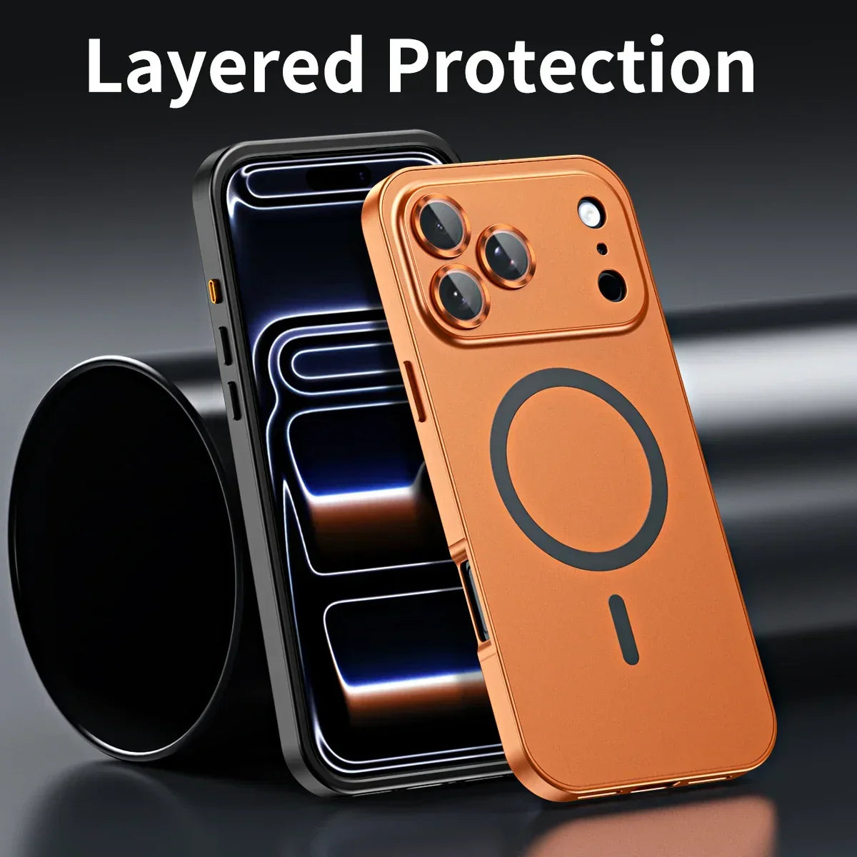 Luxurious Aluminum Magnetic Phone Case Lens Glass Protective For iPhone 12-18 Pro & Pro Max