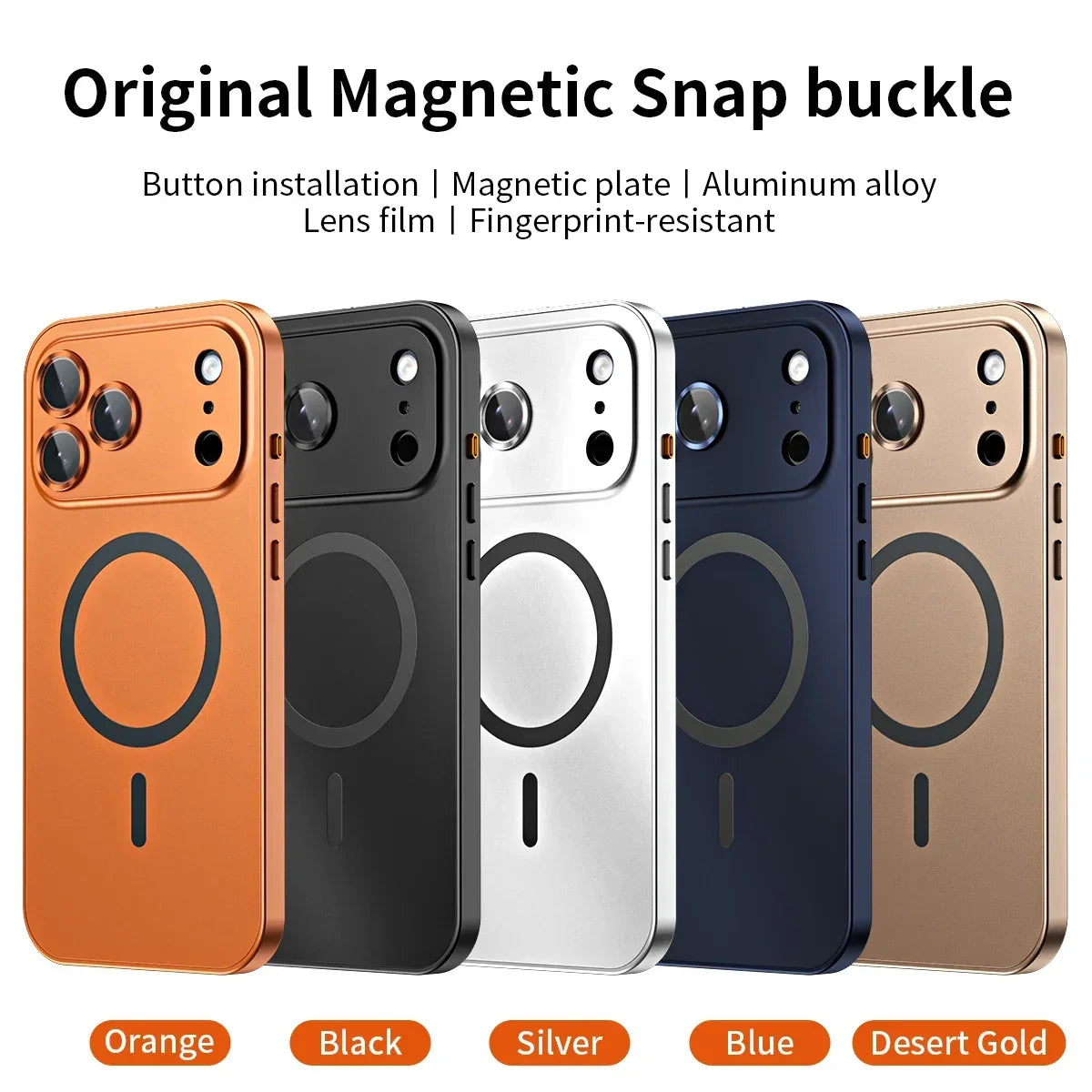 Luxurious Aluminum Magnetic Phone Case Lens Glass Protective For iPhone 12-18 Pro & Pro Max